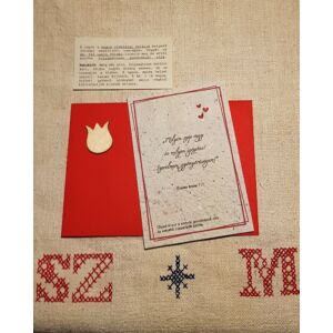Szerelmes üzenet elültethető magpapíron, tulipános, piros borítékban