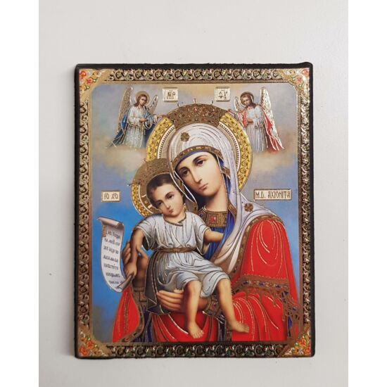 Mária és Jézus szentkép fatáblán, 12 cm