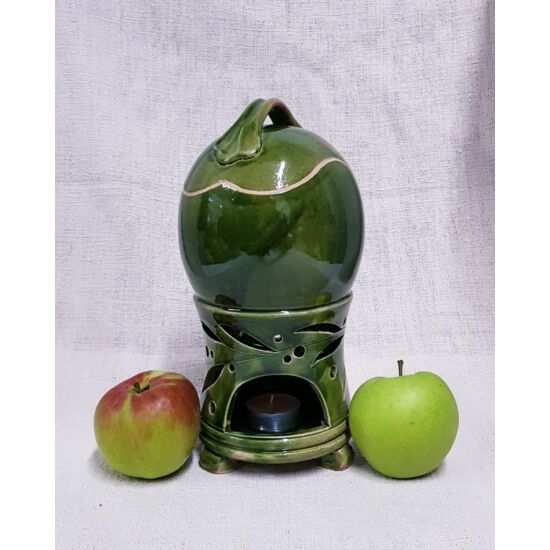 Kerámia almasütő, párologtató, zöld