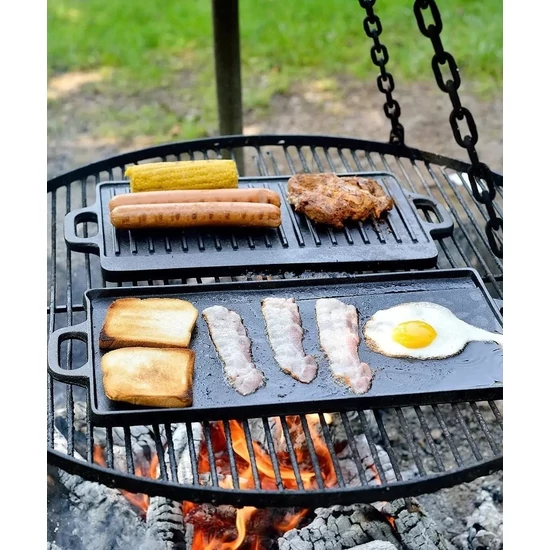 Nagy öntöttvas grill lap 