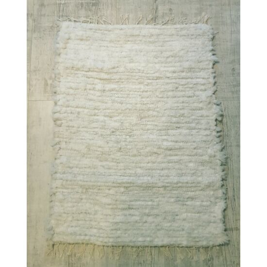 Kézzel szőtt vatelin szürkés-fehéres szőnyeg, 100 cm