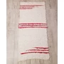 Kép 1/3 - Kézzel szőtt piros-fehér szőnyeg, pamutból, 170 cm