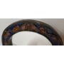 Kép 2/2 - Kézműves kerámia tükör, kék-barna színben - Apró karcolással!