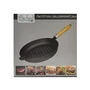 Kép 2/2 - Öntöttvas grill serpenyő, kerek, nyeles - 24cm
