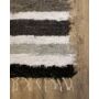 Kép 2/3 - Szürke, csíkos szőnyeg, pamutból, 176X72 cm